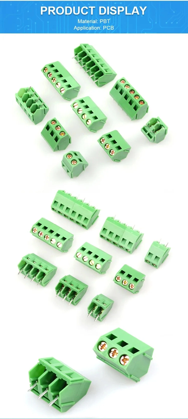 2edg Type with 3.5 3.81 5.08 7.62mm with Flange Pitch 2/3/4/5/6/7/8 -24p Pin Pluggable Terminal Block PCB Connector Screwless Terminal Block