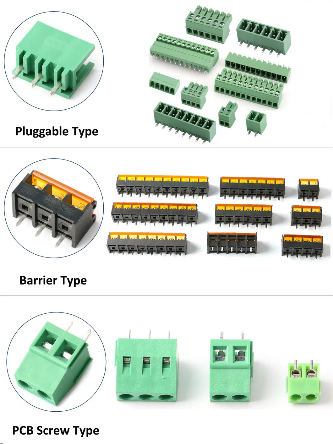 Pluggable PCB Screw Wire Electrical Terminals Blocks Barrier Terminal Block