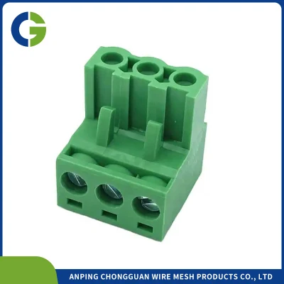 Kunststoff-Klemmenblock-Stecker für Leiterplattenmontage, grün, schraubfest, schraubenloser Klemmenblock